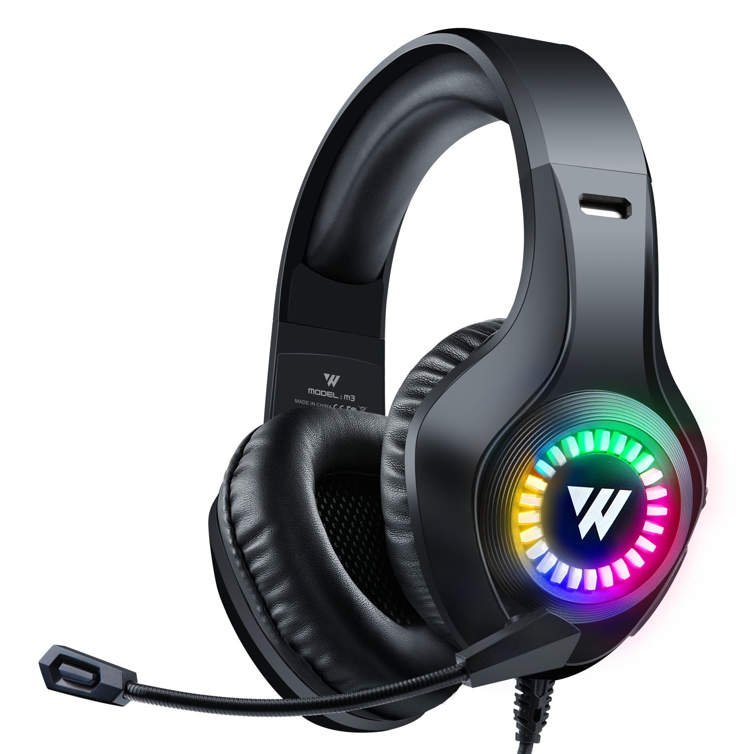 WINTORY M3 Wired Over-Ear E-sports Headphone Ergonomic Computer Gaming Headset with RGB Light WINTORY M3 Wired Over-Ear E-sports Headphone Ergonomic Computer Gaming Headset with RGB Light